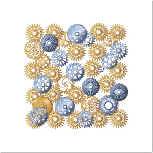 Mechanical Engineer Gears Pattern Design for Engineers and Engineering Students Posters and Art